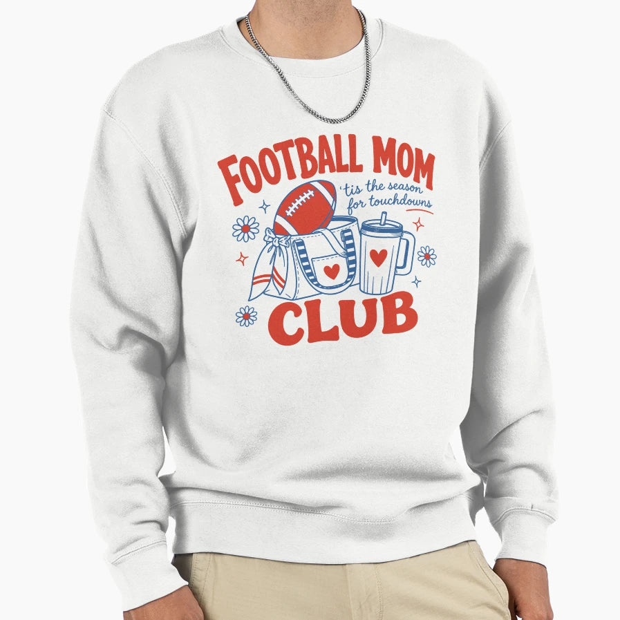 Football Moms Club Sports Mom Sweatshirt - Aesthetic Graphic for Adults - T-Shirt, Sweatshirt, Hoodie
