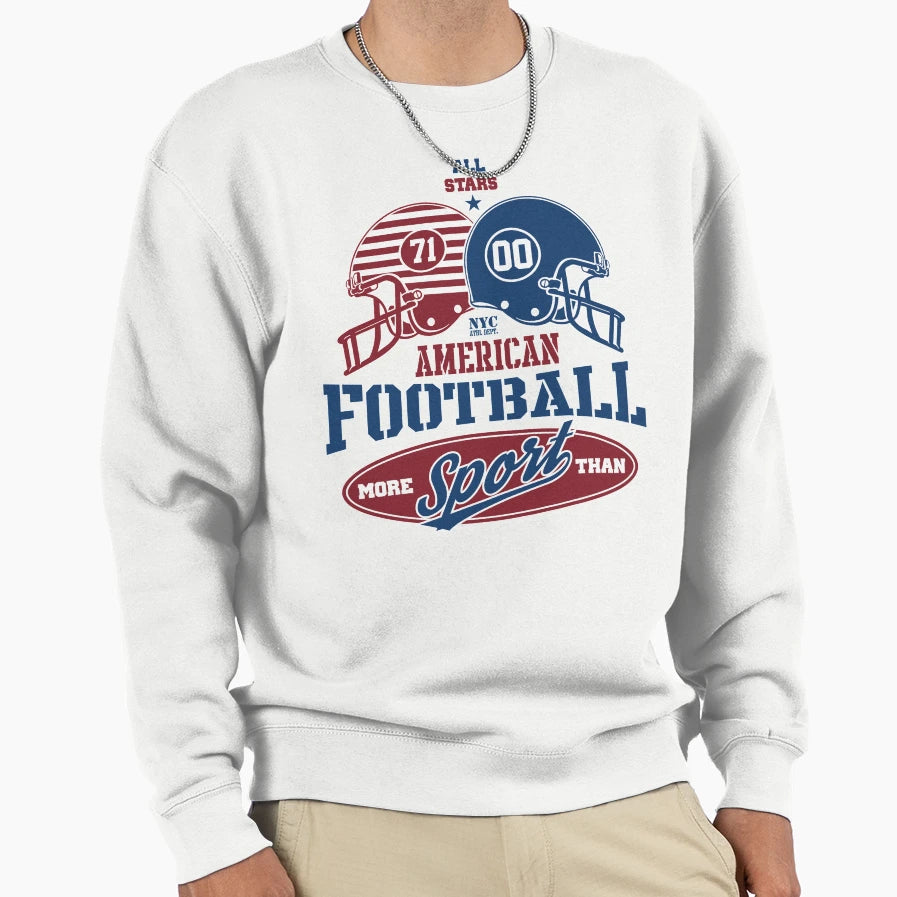 American Football Sweatshirt - Casual Everyday Wear Men Women - T-Shirt, Sweatshirt, Hoodie