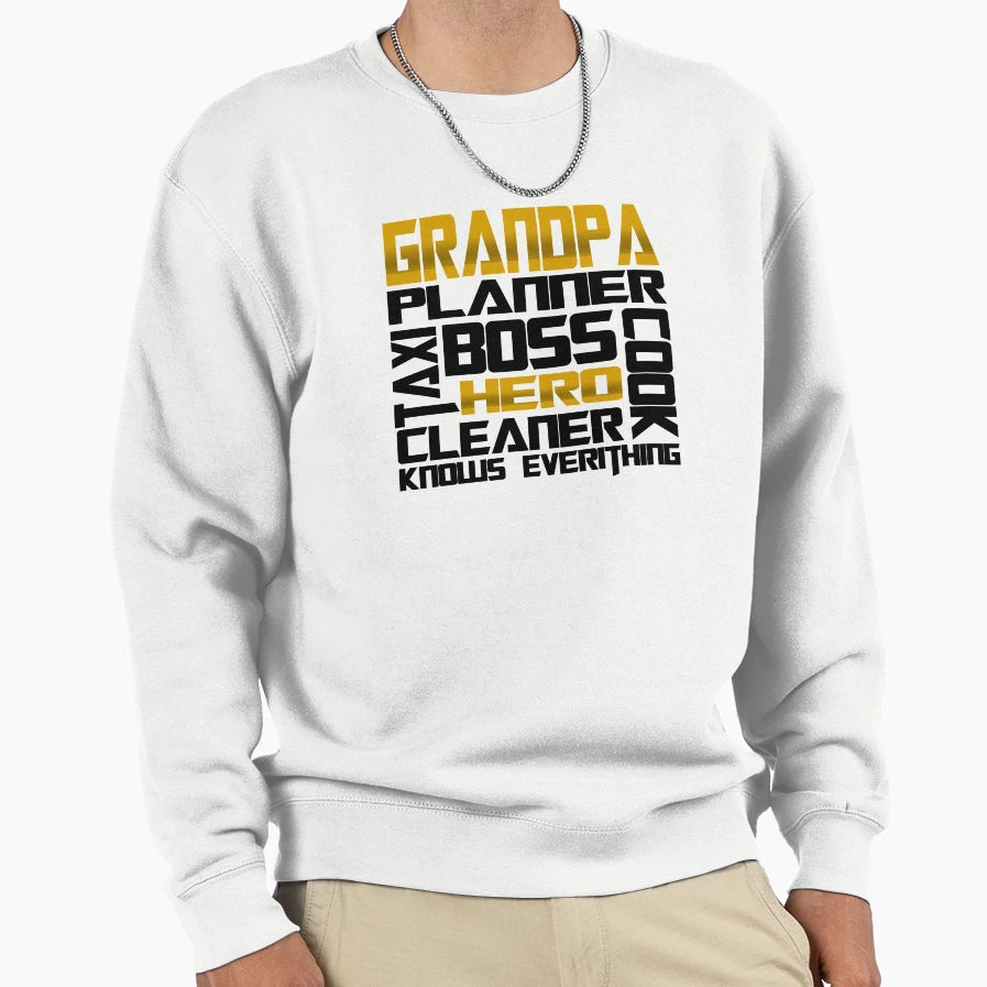 Present Grandpa Best Grandpa World Sweatshirt - Trendy Graphic Men Women - T-Shirt, Sweatshirt, Hoodie