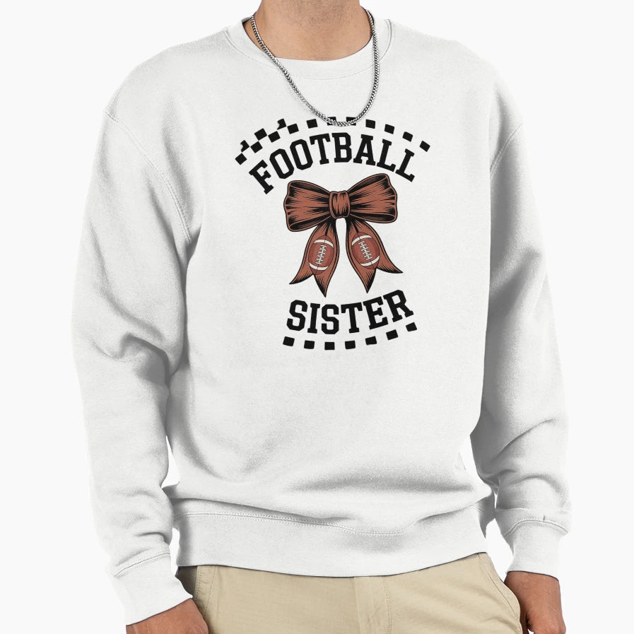American Football Sister Coquette Bow Sweatshirt - Trendy Graphic Unisex - T-Shirt, Sweatshirt, Hoodie