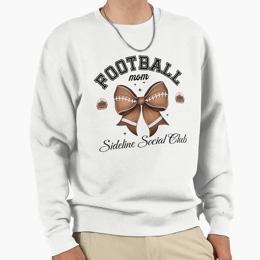 Football Mom Sideline Social Club Sweatshirt - Minimalist Print Unisex - T-Shirt, Sweatshirt, Hoodie