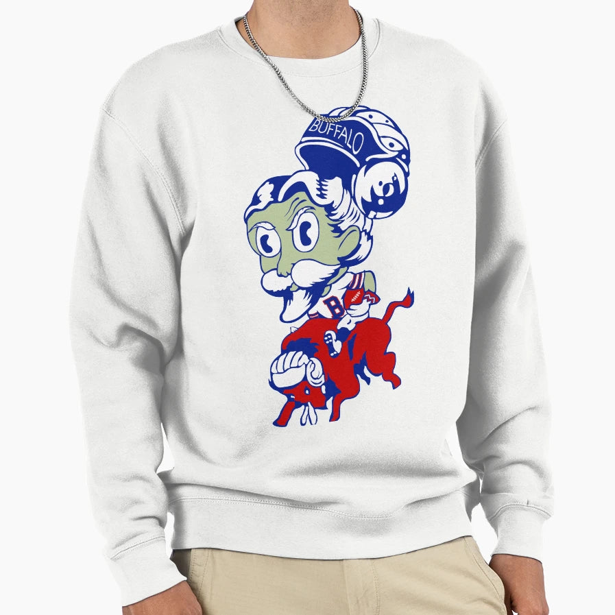 Buffalo Bill Football Sweatshirt - Custom Art Print for Adults - T-Shirt, Sweatshirt, Hoodie