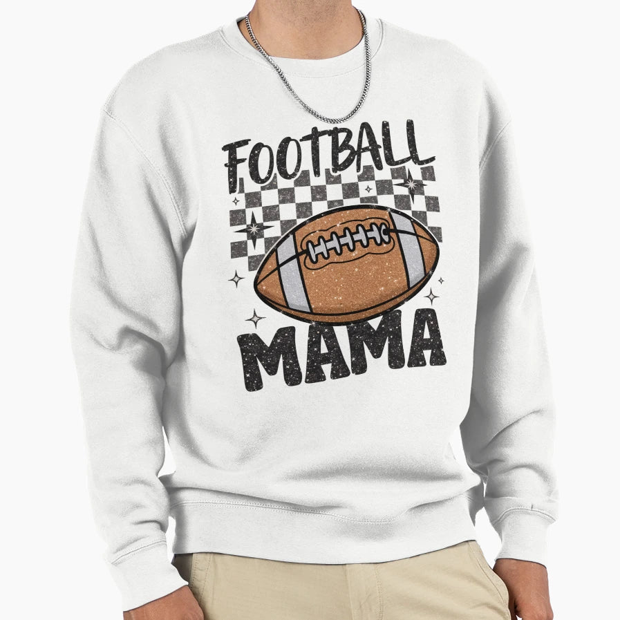 Football Mama Glitter Sweatshirt - Unique Graphic for Adults - T-Shirt, Sweatshirt, Hoodie