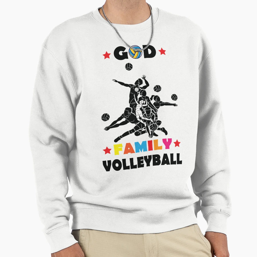God Family Volleyball Sweatshirt - Custom Art Print Unisex - T-Shirt, Sweatshirt, Hoodie