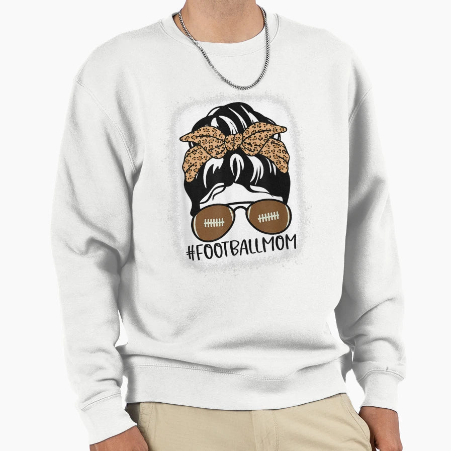 Bleached Football Mom Life Leopard And T-Shirt - Trendy Graphic Unisex - T-Shirt, Sweatshirt, Hoodie