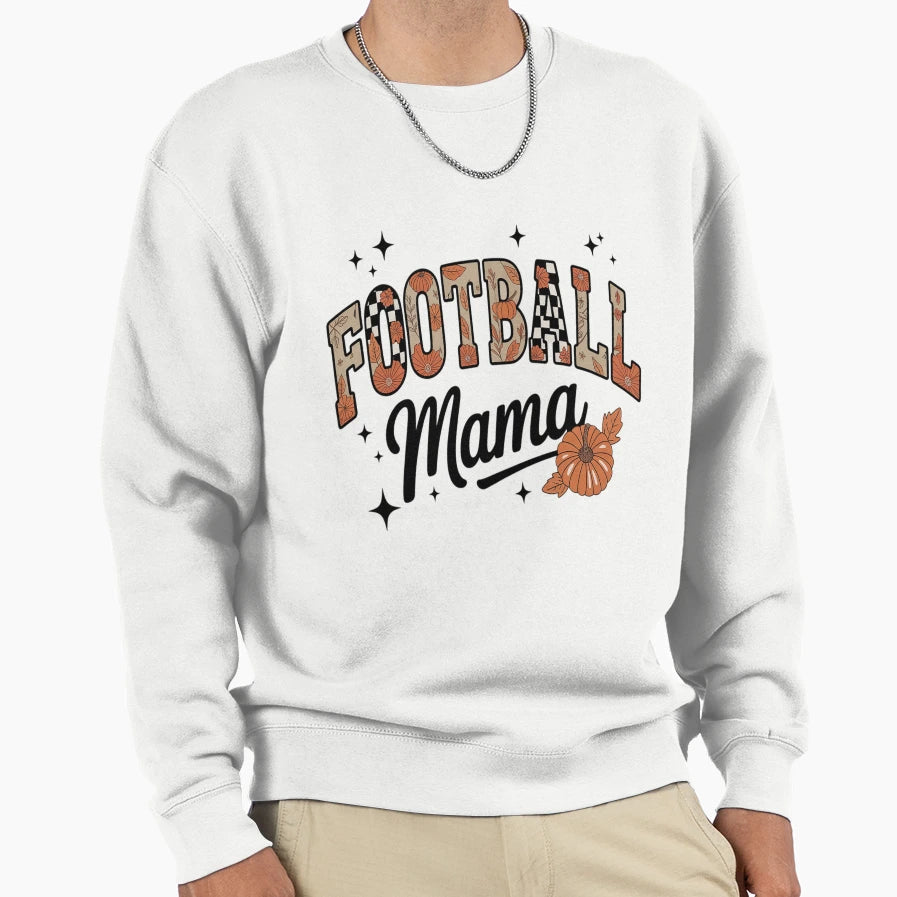 Football Mama Cheer Leopard Football Sweatshirt - Minimalist Print Unisex - T-Shirt, Sweatshirt, Hoodie