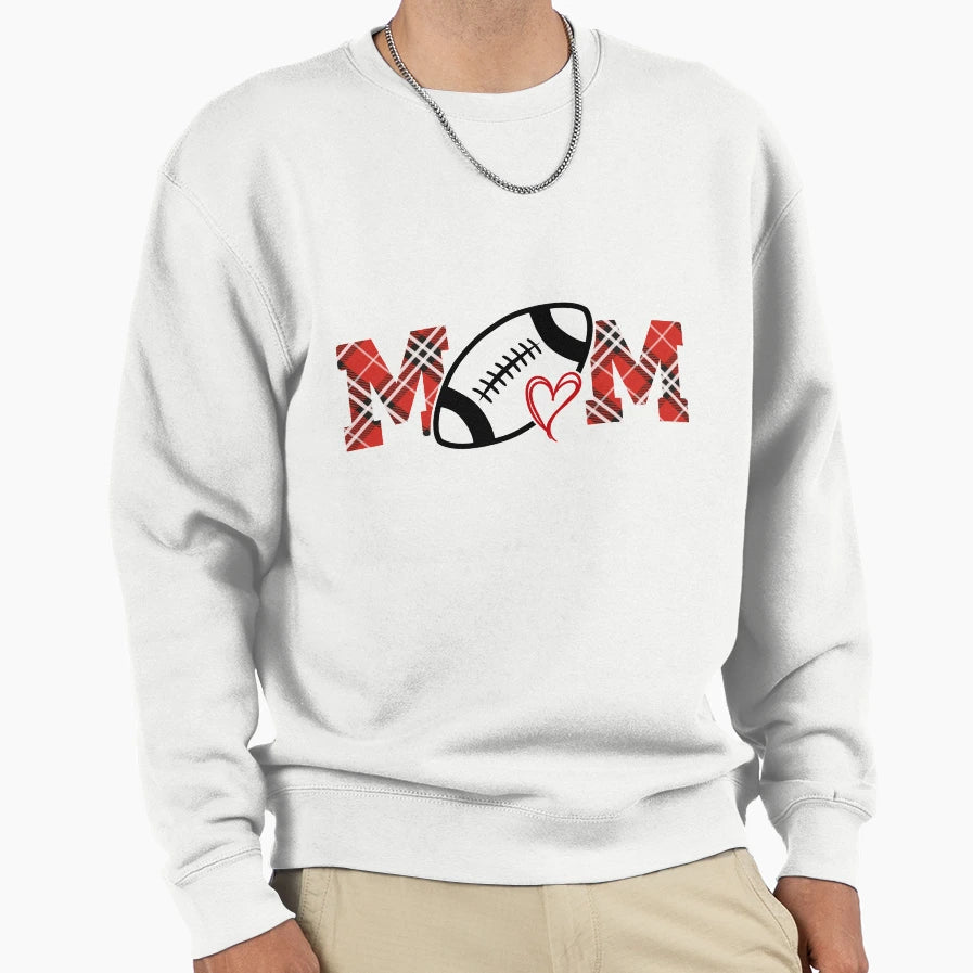 Football Mom Tartan Football Love Sweatshirt - Streetwear Style Unisex - T-Shirt, Sweatshirt, Hoodie