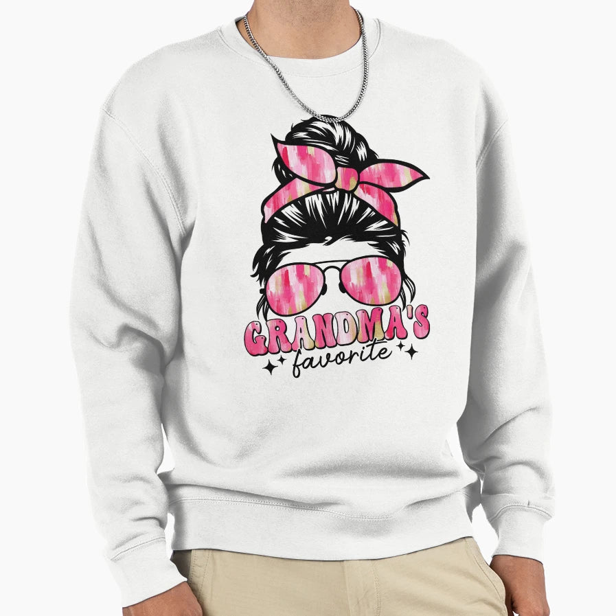 Brushstroke Messy Bun Grandmas Sweatshirt - Graphic Print for Adults - T-Shirt, Sweatshirt, Hoodie