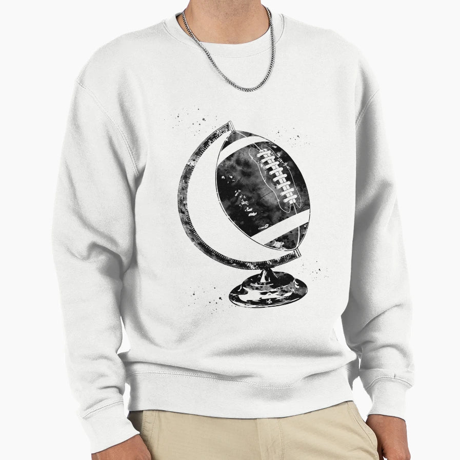 American Football Globe Sweatshirt - Minimalist Print Unisex - T-Shirt, Sweatshirt, Hoodie