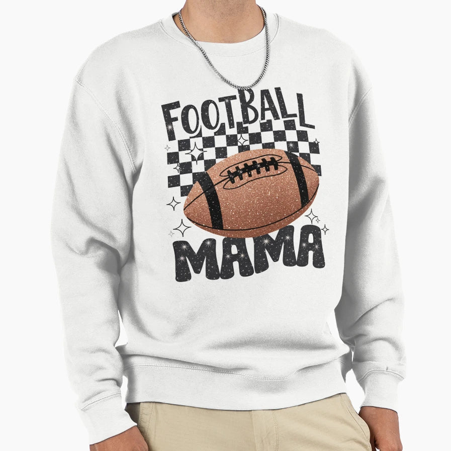Football Mama Glitter Sweatshirt - Streetwear Style Unisex - T-Shirt, Sweatshirt, Hoodie