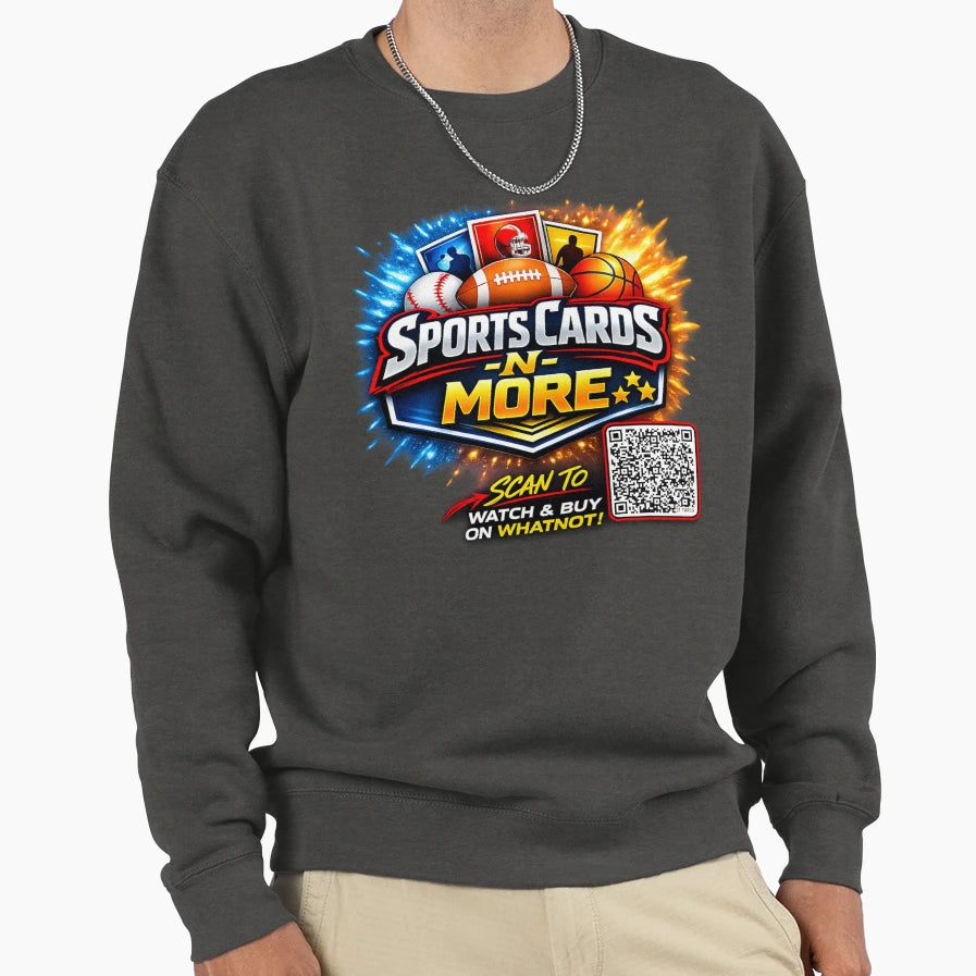 Sports Cards N More Logo W Qr Sweatshirt - Aesthetic Graphic for Adults - T-Shirt, Sweatshirt, Hoodie