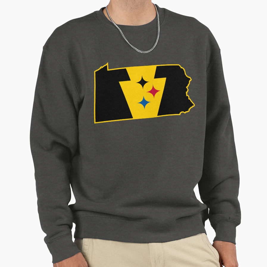 Pittsburgh Football Keystone Flag Sweatshirt - Custom Art Print for Adults - T-Shirt, Sweatshirt, Hoodie