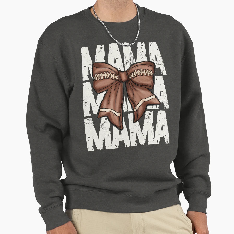 Coquette Football Mama Sweatshirt - Aesthetic Graphic for Adults - T-Shirt, Sweatshirt, Hoodie