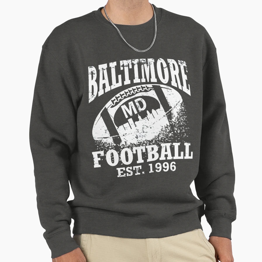 Baltimore Football Sweatshirt - Aesthetic Graphic for Adults - T-Shirt, Sweatshirt, Hoodie