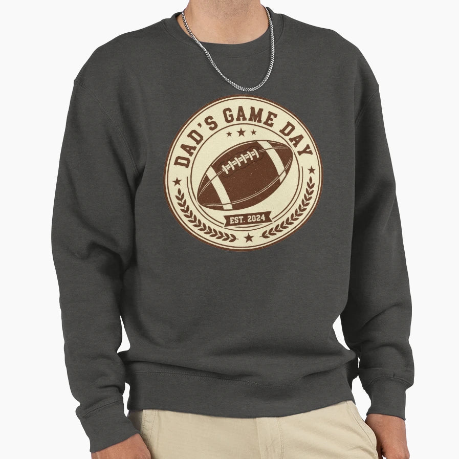 Dads Game Day Football Badge Sweatshirt - Streetwear Style Unisex - T-Shirt, Sweatshirt, Hoodie
