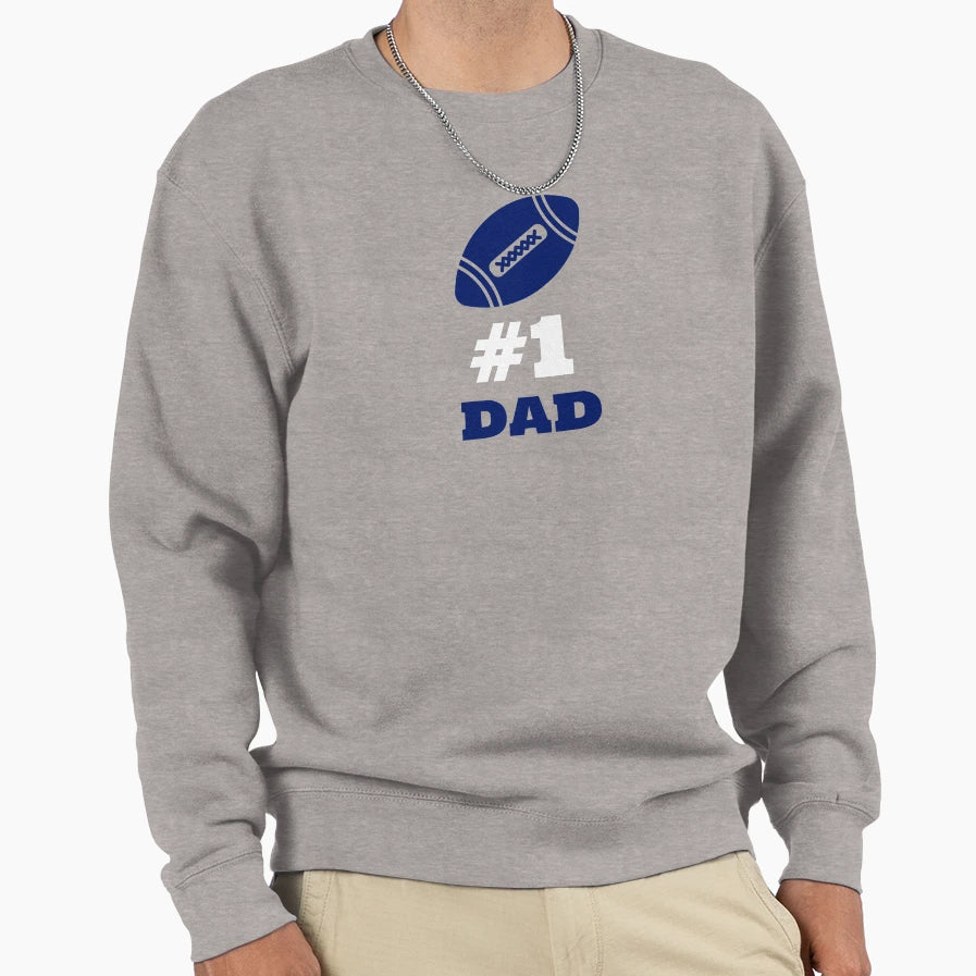 1 Dad Football Sports Fan Gift Sweatshirt - Casual Everyday Wear Unisex - T-Shirt, Sweatshirt, Hoodie