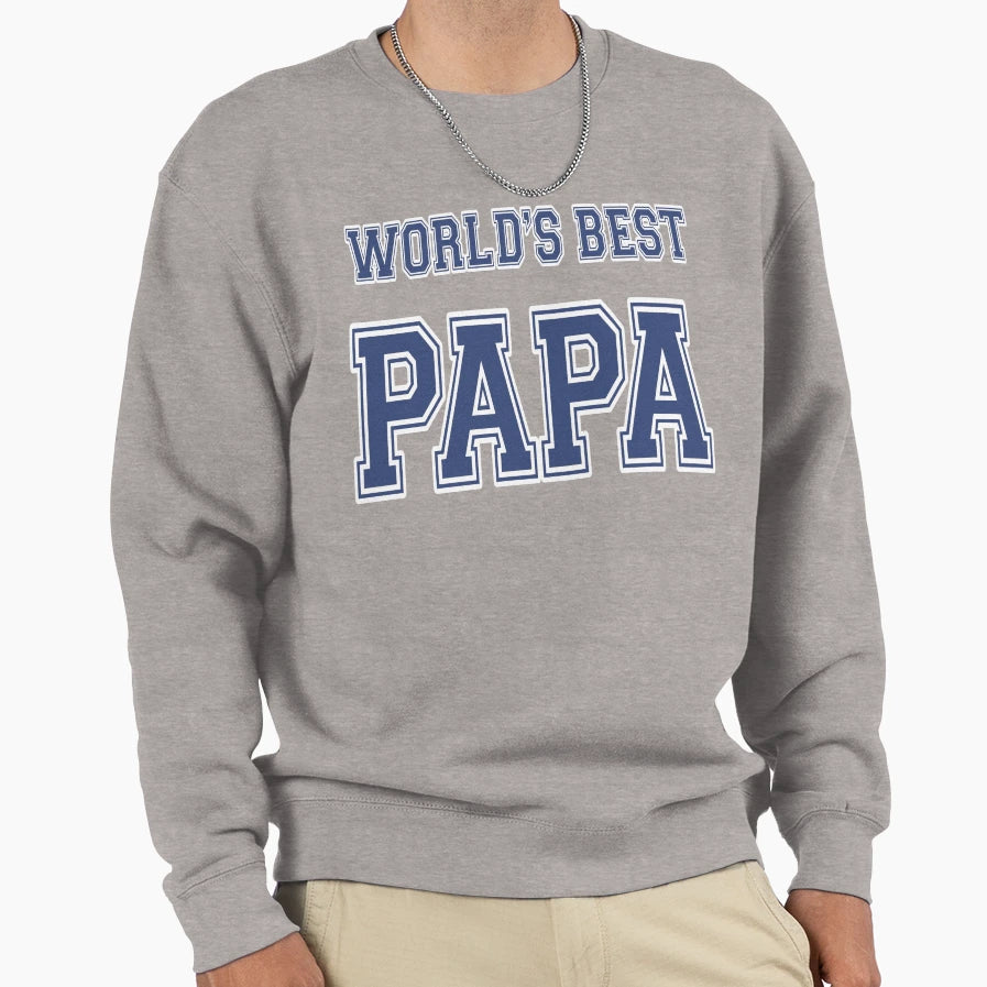Worlds Best Papa Athletic Sweatshirt - Minimalist Print Unisex - T-Shirt, Sweatshirt, Hoodie
