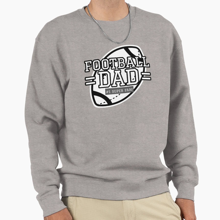 Football Dad 1 Super Fan Sweatshirt - Aesthetic Graphic Unisex - T-Shirt, Sweatshirt, Hoodie