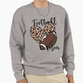 Leopard Heart Football Mom Sweatshirt - Aesthetic Graphic Unisex - T-Shirt, Sweatshirt, Hoodie