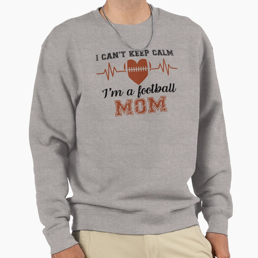 Football Mom Heartbeat Heart Shaped Sweatshirt - Unique Graphic Unisex - T-Shirt, Sweatshirt, Hoodie