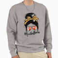 Footballmom Messy Bun Mom Womens Sweatshirt - Unique Graphic for Adults - T-Shirt, Sweatshirt, Hoodie