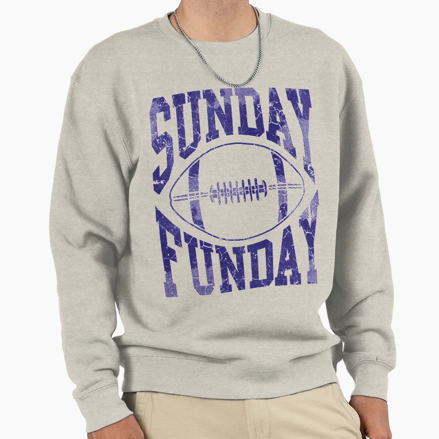 Sunday Funday Football Sweatshirt - Graphic Print Unisex - T-Shirt, Sweatshirt, Hoodie