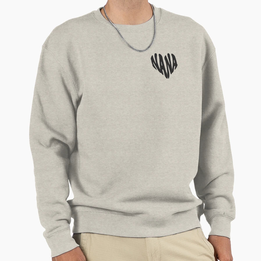 Nana Heart Typography Sweatshirt - Novelty Apparel Unisex - T-Shirt, Sweatshirt, Hoodie