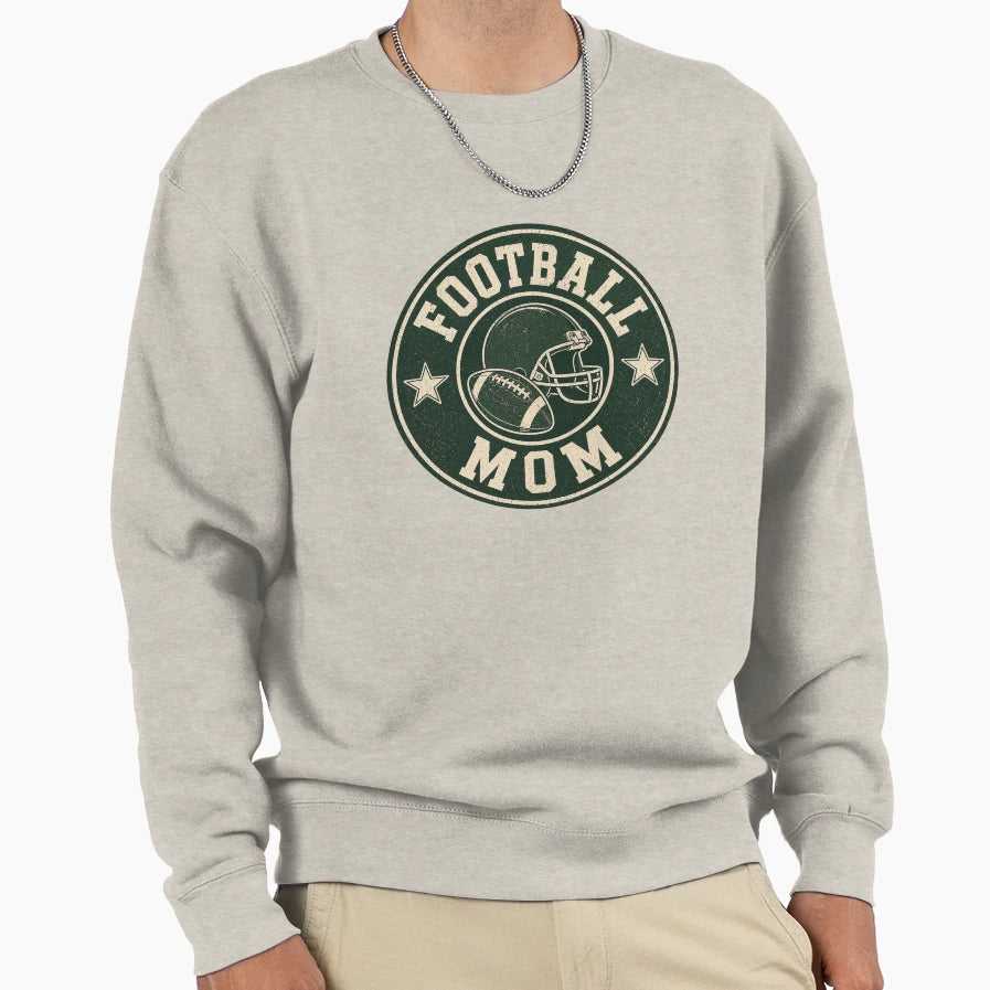 Football Mom Badge Sweatshirt - Custom Art Print Men Women - T-Shirt, Sweatshirt, Hoodie