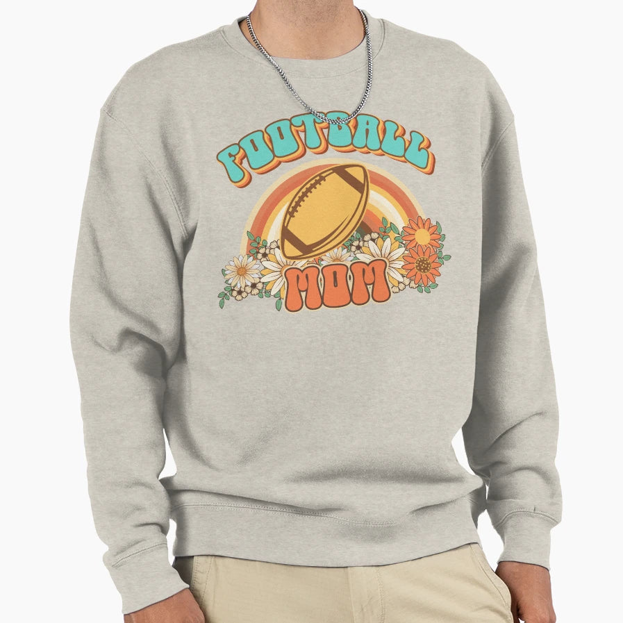 Groovy Football Mom Gift Funny Sweatshirt - Aesthetic Graphic for Adults - T-Shirt, Sweatshirt, Hoodie