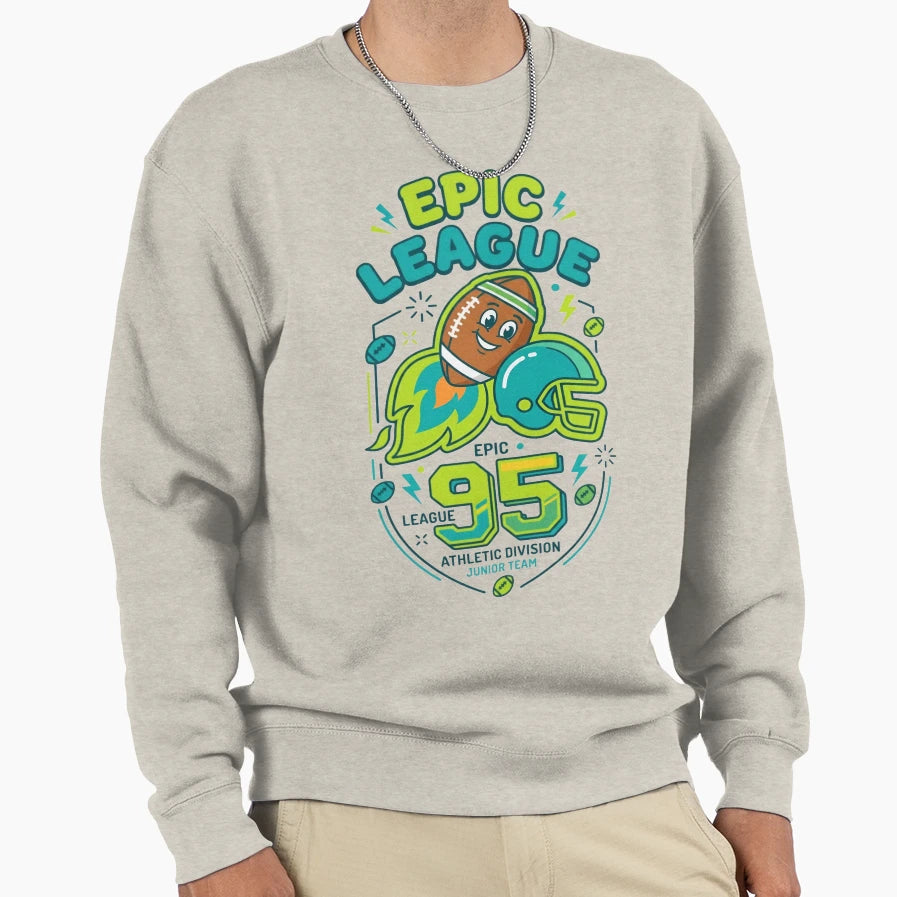 Varsity Football Epic League 95 Sweatshirt - Trendy Graphic Men Women - T-Shirt, Sweatshirt, Hoodie