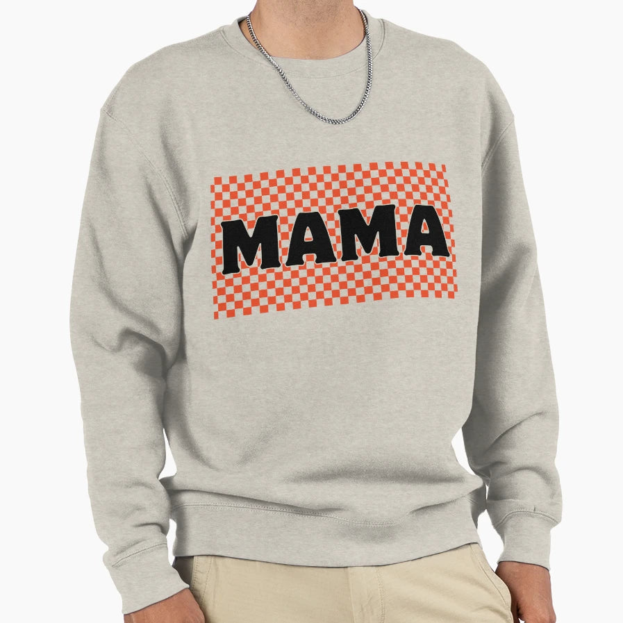 Funny Checkered Mama T-Shirt - Minimalist Print for Adults - T-Shirt, Sweatshirt, Hoodie