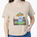 Ufo Stadium Football Cartoon Science T-Shirt - Streetwear Style Unisex - T-Shirt, Sweatshirt, Hoodie
