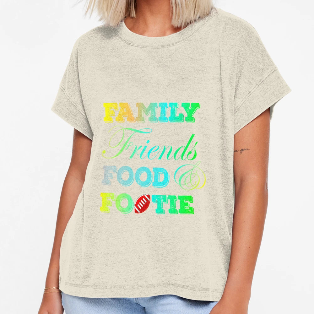 Family Friends Food And Footie T-Shirt - Custom Art Print Men Women - T-Shirt, Sweatshirt, Hoodie