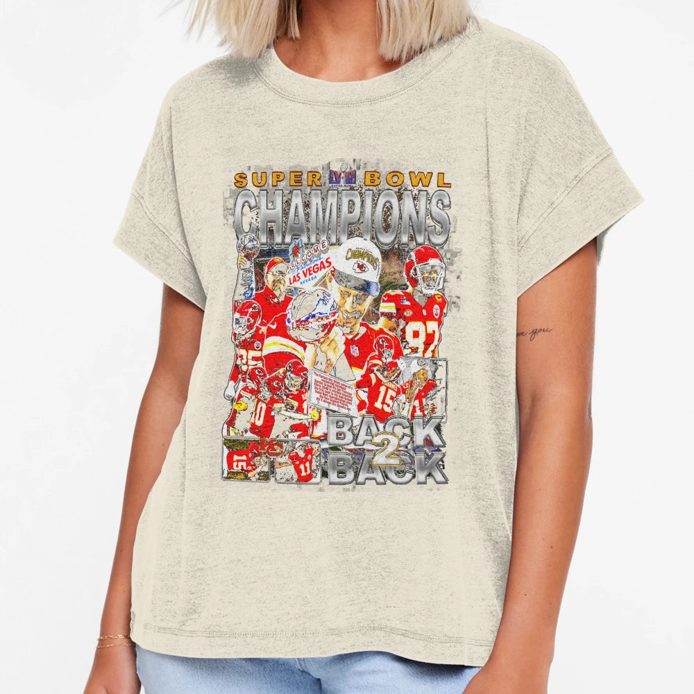 Kansas City Back 2 Back Champs T-Shirt - Graphic Print for Adults - T-Shirt, Sweatshirt, Hoodie