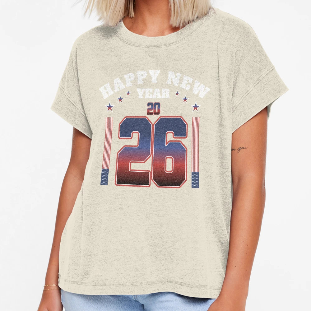 Happy New Year 2026 Usa Patriotic T-Shirt - Custom Art Print Men Women - T-Shirt, Sweatshirt, Hoodie