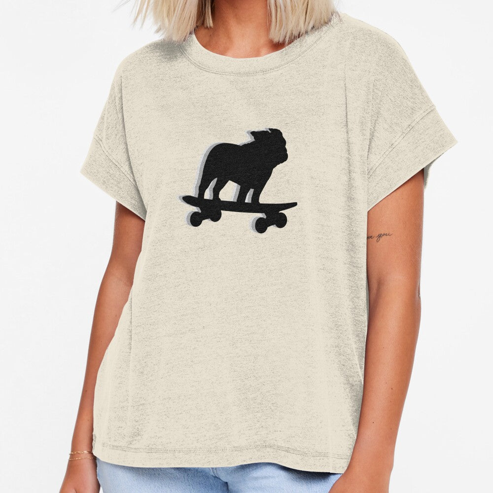 Skateboarding Bulldog by Jenn Inashvili - Adult & Kids T-Shirts, Sweatshirts & Hoodies apparel design preview 1