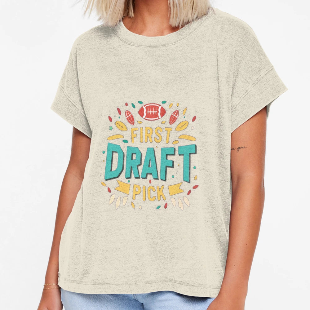 First Draft Pick T-Shirt - Trendy Graphic for Adults - T-Shirt, Sweatshirt, Hoodie