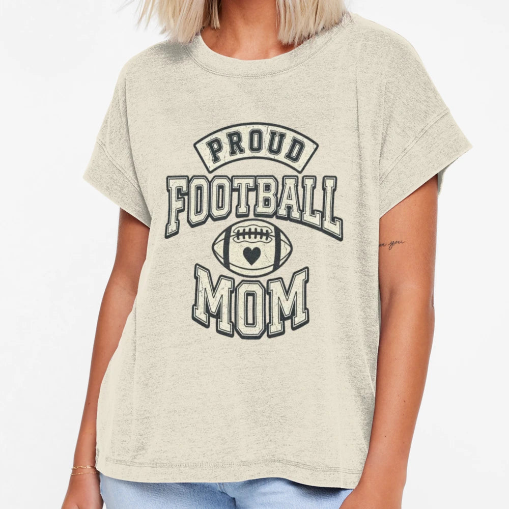 Proud Football Mom T-Shirt - Trendy Graphic for Adults - T-Shirt, Sweatshirt, Hoodie