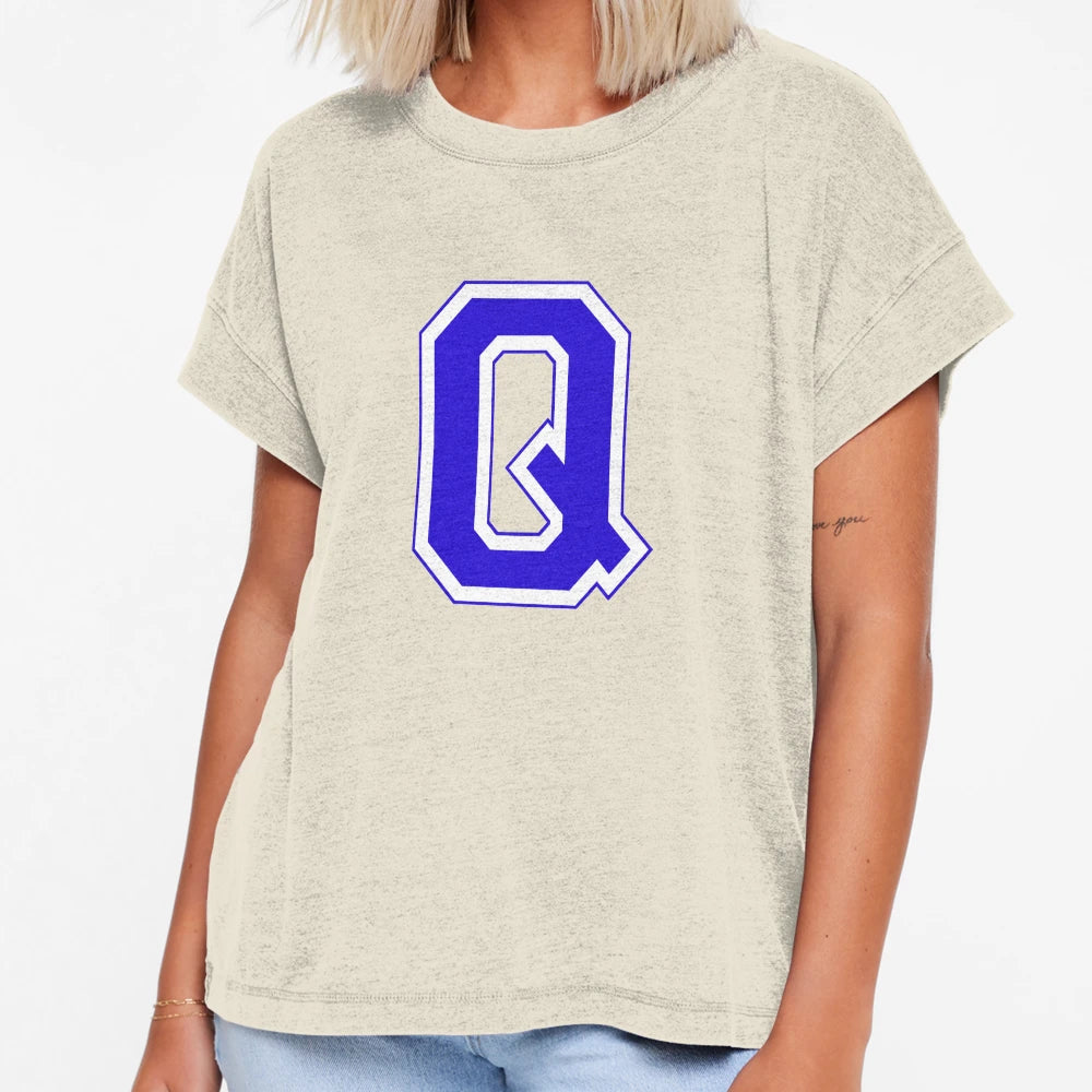 Varsity Letter Q T-Shirt - Graphic Print for Adults - T-Shirt, Sweatshirt, Hoodie