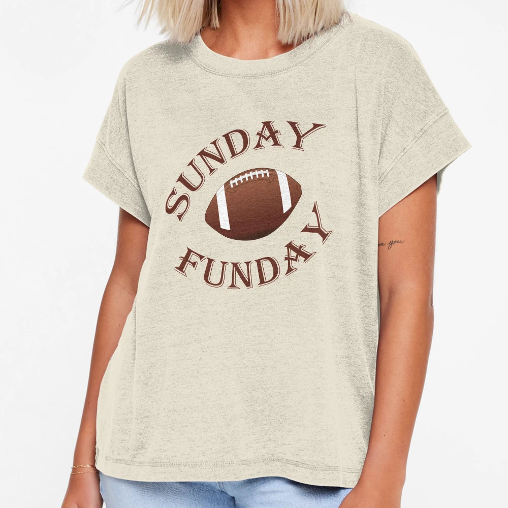 Sunday Funday Football Sport Short Sleeve T-Shirt - Graphic Print Unisex - T-Shirt, Sweatshirt, Hoodie