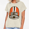 Cleveland Throwback Football Helmet T-Shirt - Unique Graphic Men Women - T-Shirt, Sweatshirt, Hoodie