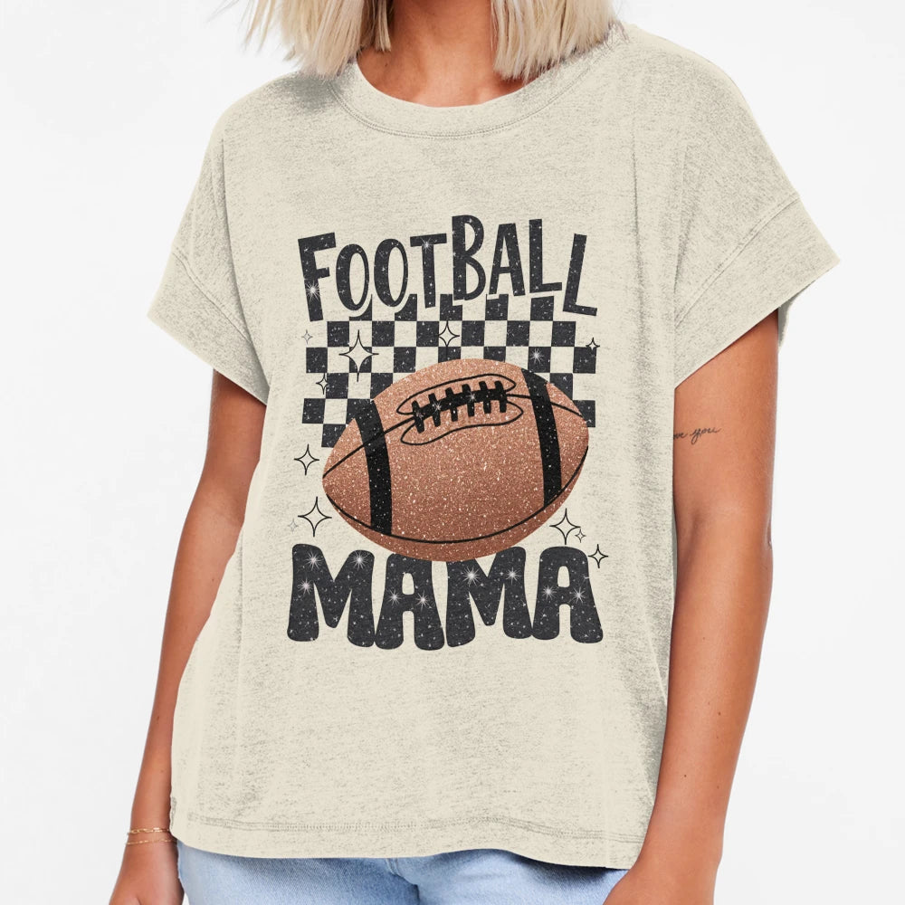 Football Mama Glitter T-Shirt - Casual Everyday Wear Men Women - T-Shirt, Sweatshirt, Hoodie