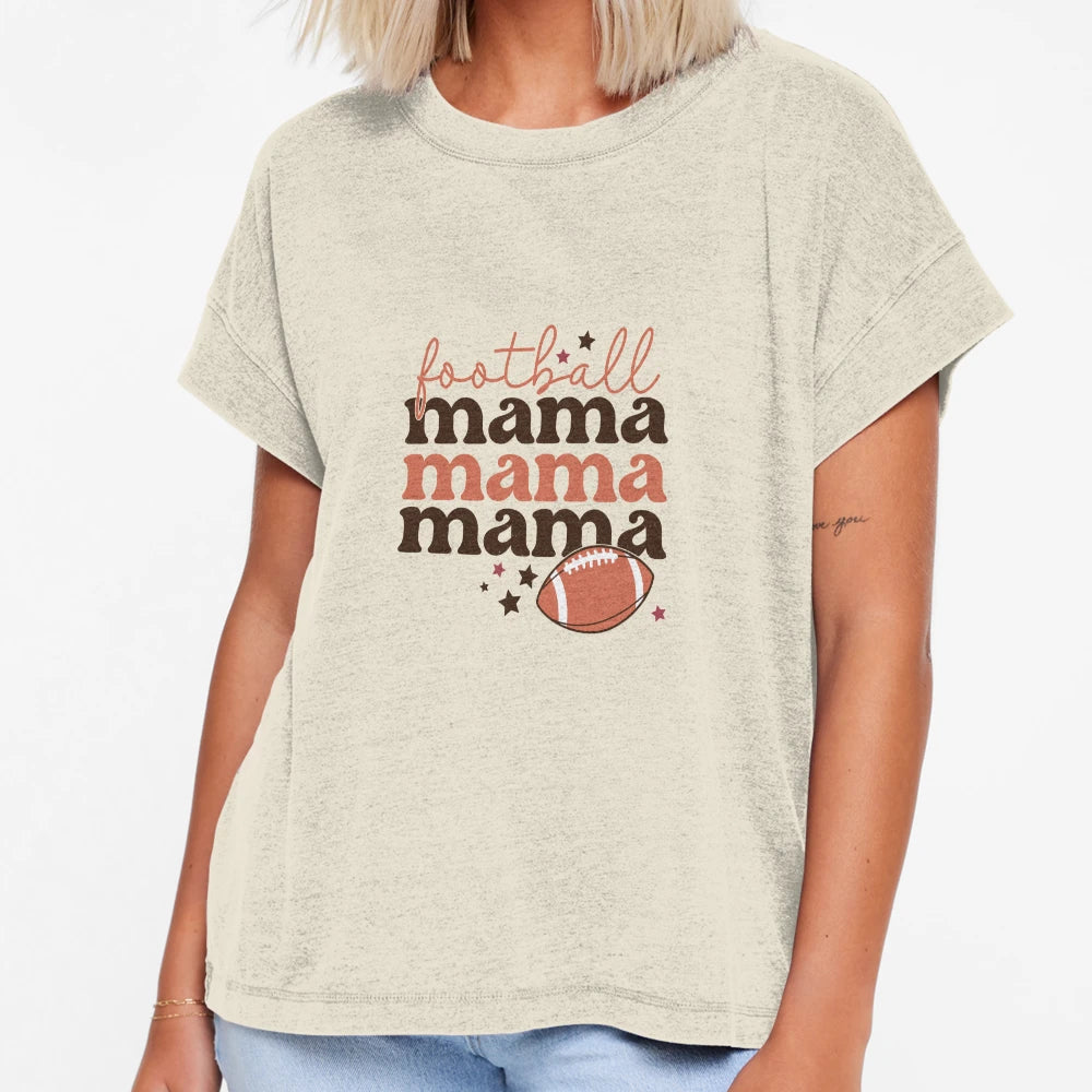 Football Mama Brown Sports T-Shirt - Custom Art Print Unisex - T-Shirt, Sweatshirt, Hoodie