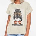 Bleached Football Mom Messy Bun T-Shirt - Fun Novelty Design Men Women - T-Shirt, Sweatshirt, Hoodie