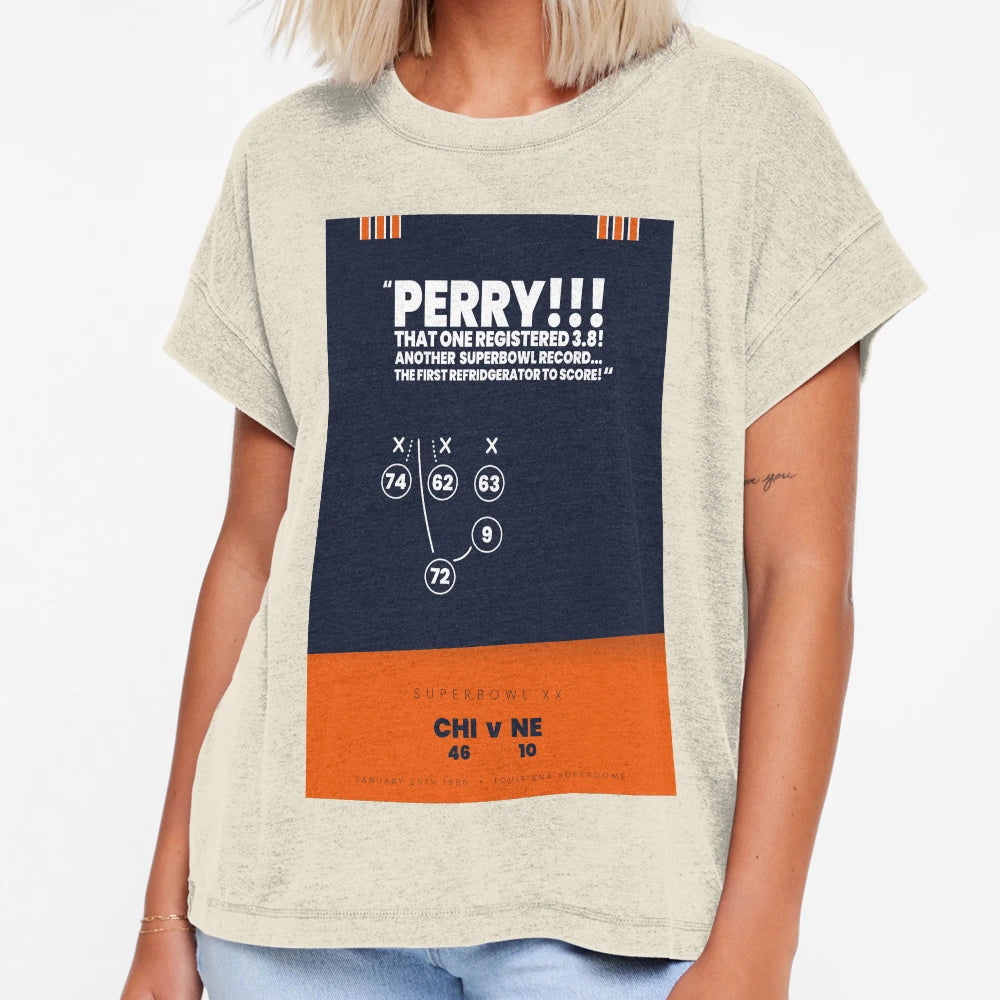 Fridge William Perry Playbook Art T-Shirt - Casual Everyday Wear Unisex - T-Shirt, Sweatshirt, Hoodie