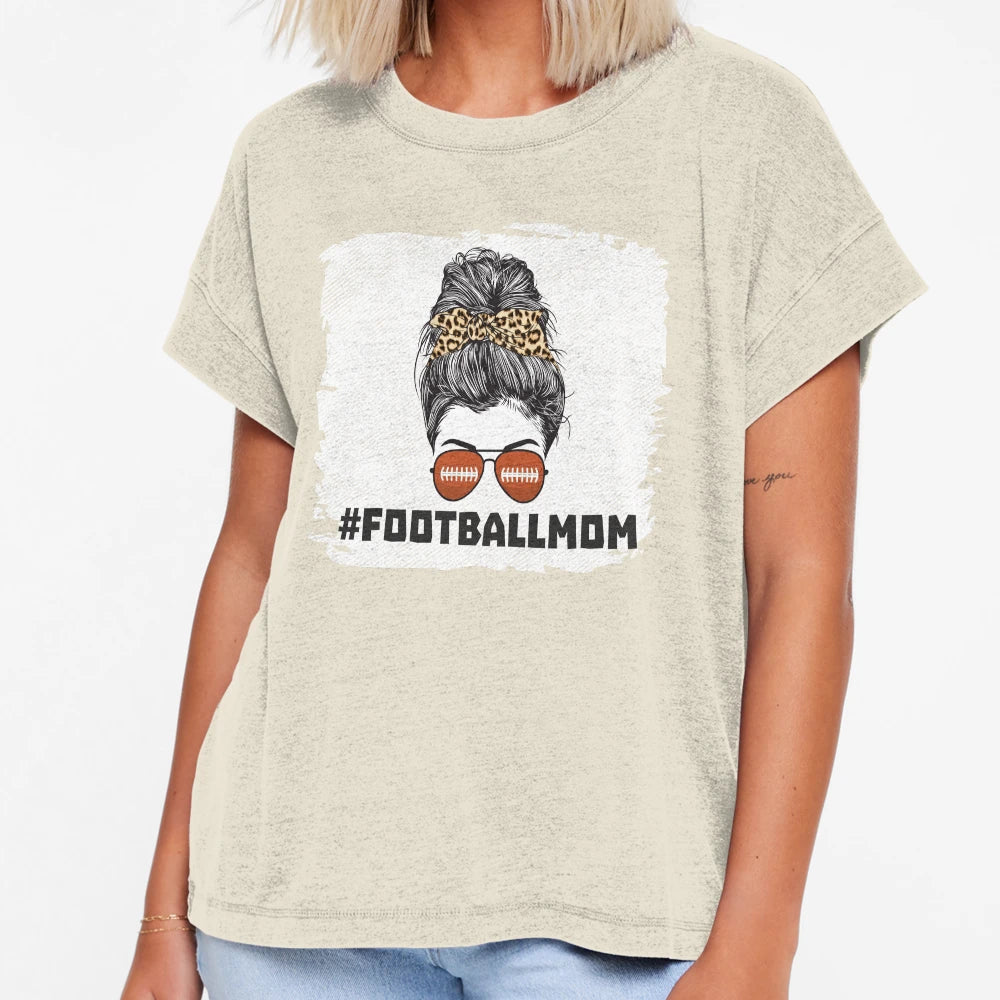 Football Mom Messy Bun Sunglasses T-Shirt - Unique Graphic for Adults - T-Shirt, Sweatshirt, Hoodie