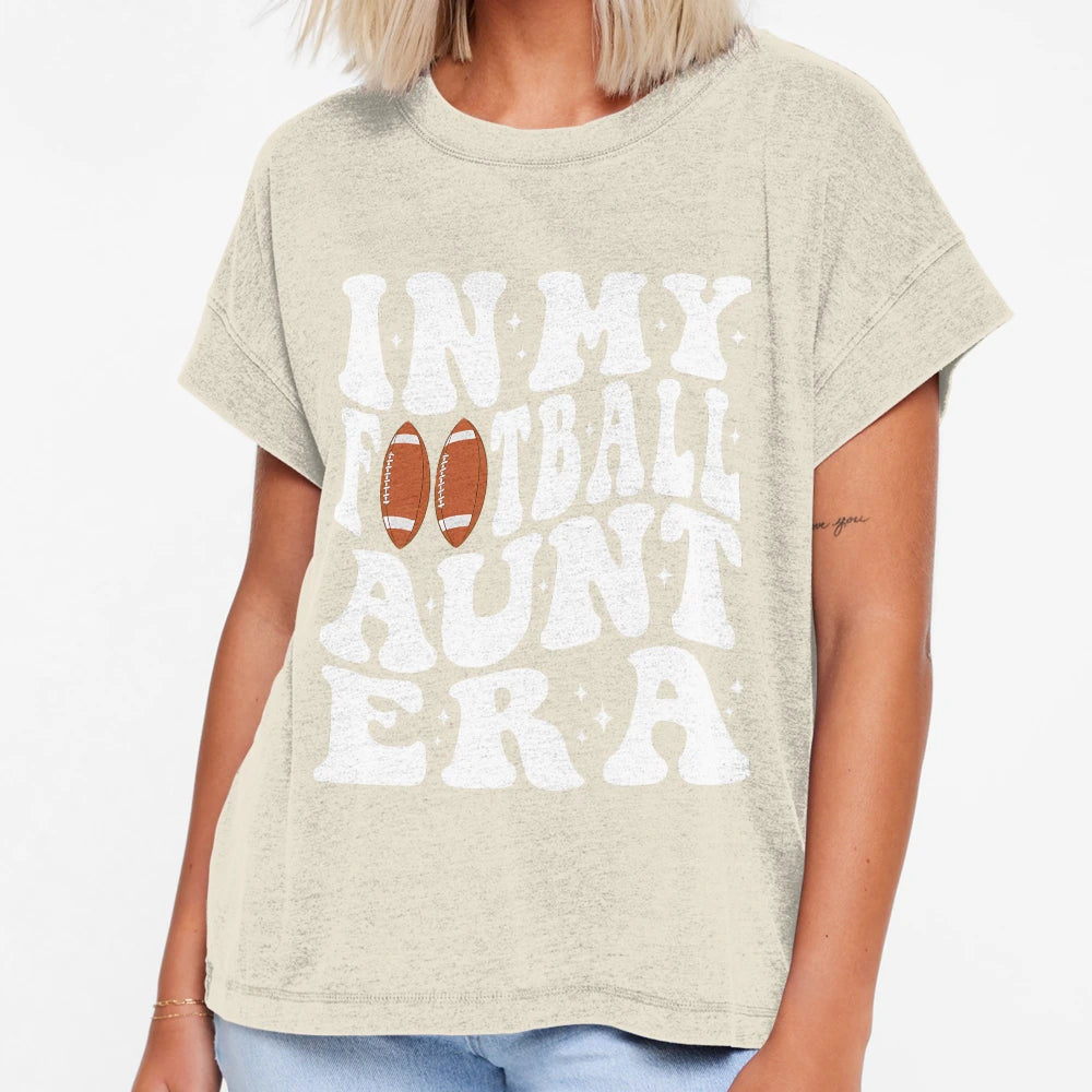 My Football Aunt Era Groovy Football Auntie T-Shirt - Unique Graphic Unisex - T-Shirt, Sweatshirt, Hoodie
