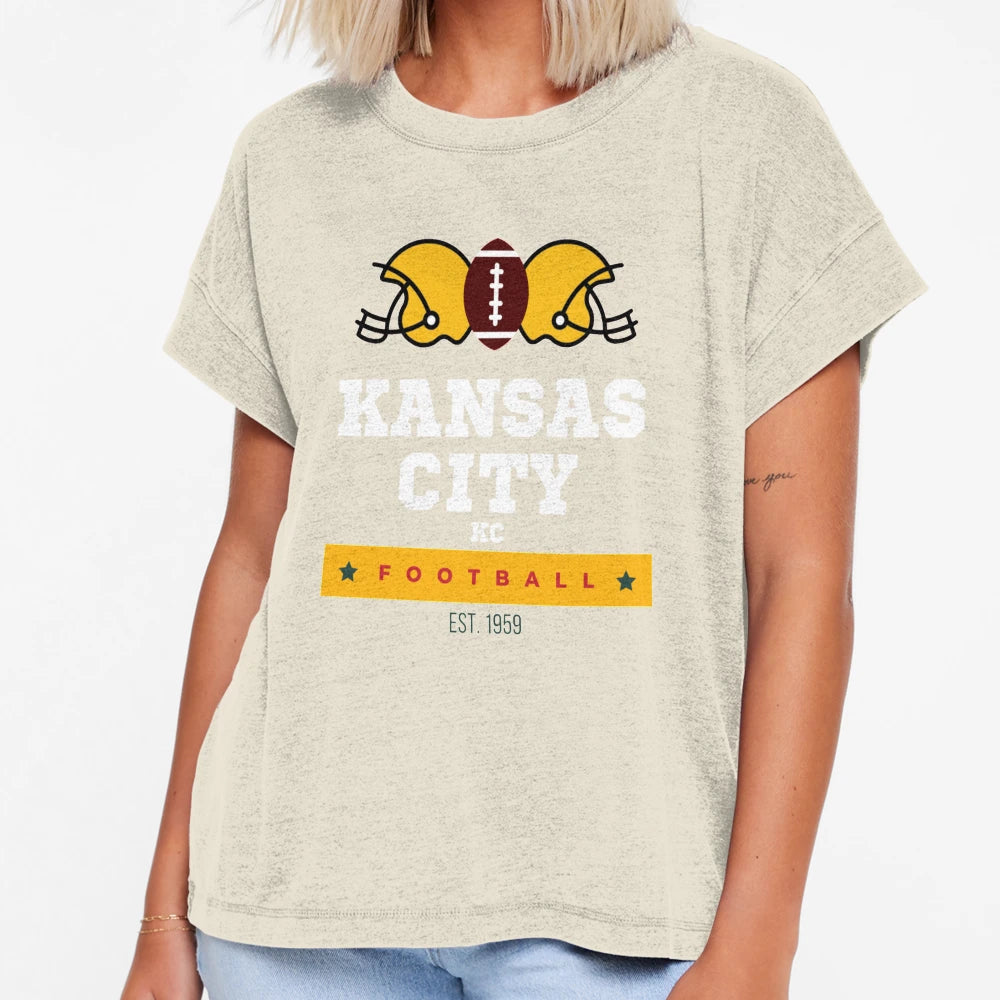 Kansas City Football T-Shirt - Minimalist Print Men Women - T-Shirt, Sweatshirt, Hoodie