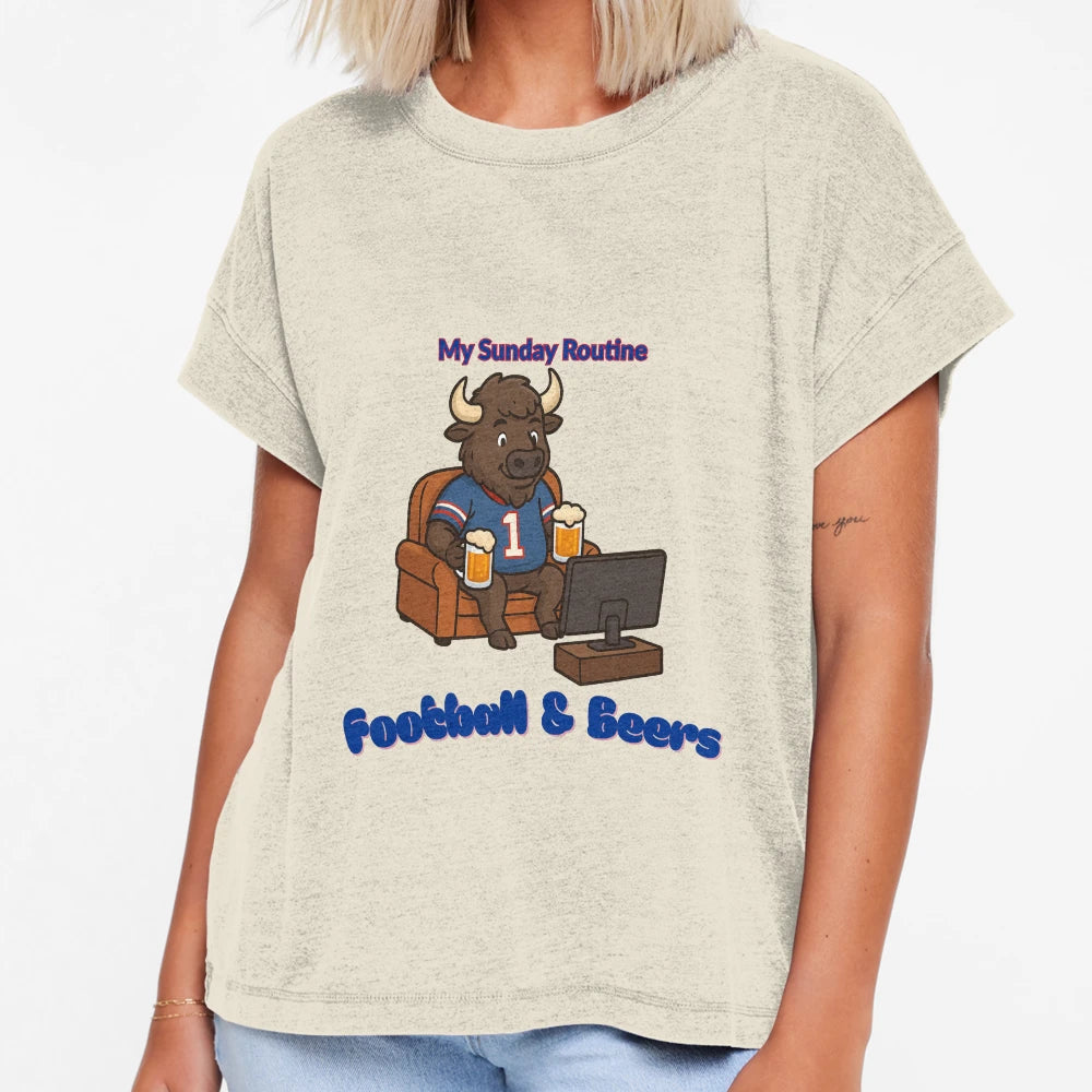 Buffalo Bills My Sunday Routine T-Shirt - Casual Everyday Wear Men Women - T-Shirt, Sweatshirt, Hoodie