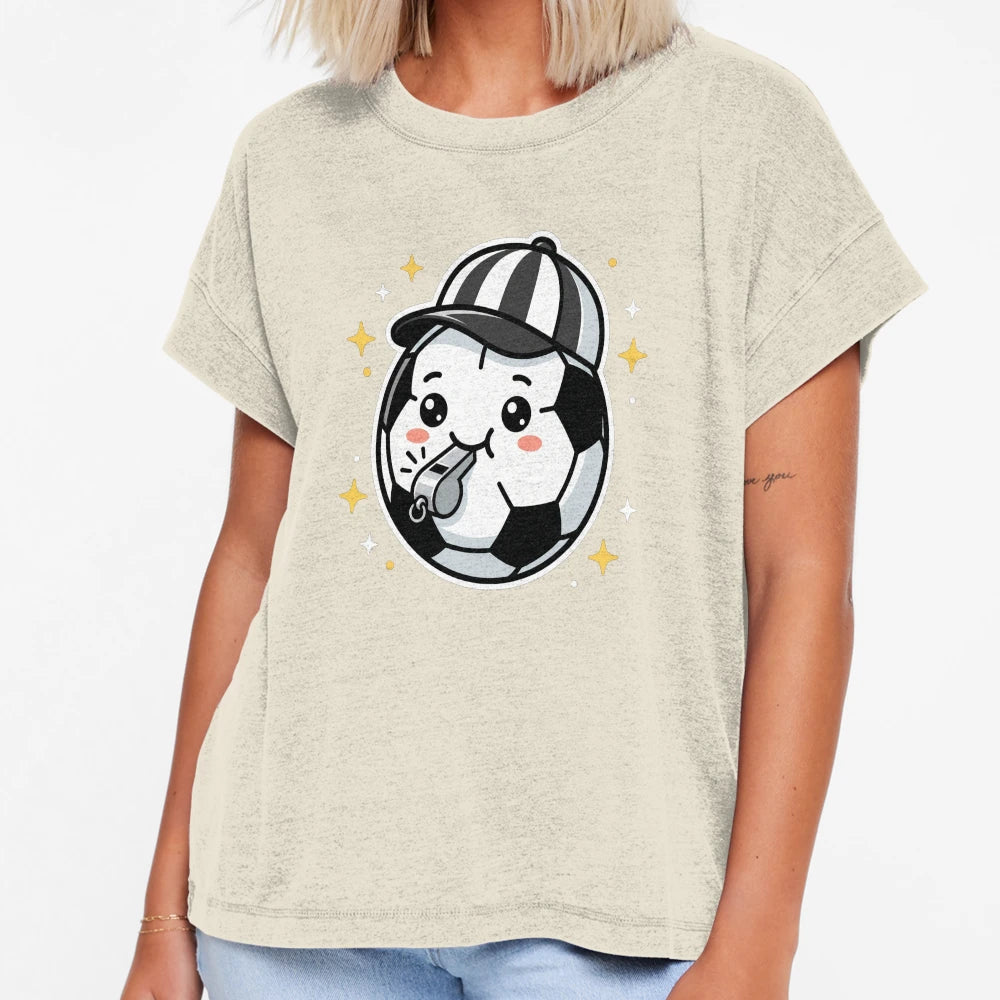 Kawaii Soccer Ball Referee Whistle T-Shirt - Custom Art Print for Adults - T-Shirt, Sweatshirt, Hoodie